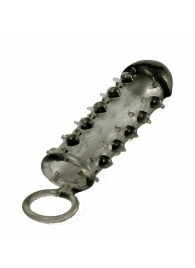 Дымчатая стимулирующая насадка с закрытой головкой SAMURAI PENIS SLEEVE BLACK - 14,5 см. - NMC - в Архангельске купить с доставкой
