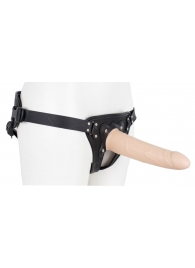 Пустотелый страпон Harness CLASSIC с бандажом - 19,5 см. - LOVETOY (А-Полимер) - купить с доставкой в Архангельске