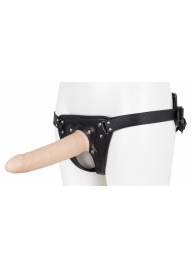 Пустотелый страпон Harness CLASSIC с бандажом - 19,5 см. - LOVETOY (А-Полимер) - купить с доставкой в Архангельске