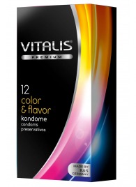 Цветные ароматизированные презервативы VITALIS PREMIUM color   flavor - 12 шт. - Vitalis - купить с доставкой в Архангельске