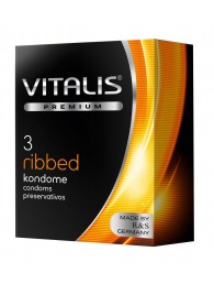 Ребристые презервативы VITALIS PREMIUM ribbed - 3 шт. - Vitalis - купить с доставкой в Архангельске