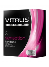 Презервативы с пупырышками и кольцами VITALIS PREMIUM sensation - 3 шт. - Vitalis - купить с доставкой в Архангельске