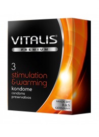 Презервативы VITALIS PREMIUM stimulation   warming с согревающим эффектом - 3 шт. - Vitalis - купить с доставкой в Архангельске