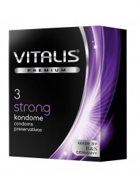 Презервативы с утолщенной стенкой VITALIS PREMIUM strong - 3 шт. - Vitalis - купить с доставкой в Архангельске