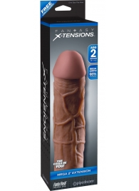 Коричневая насадка Mega 2  Extension - 20,3 см. - Pipedream - в Архангельске купить с доставкой