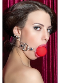 Красный силиконовый кляп-шар на прозрачных ремешках - ToyFa - купить с доставкой в Архангельске