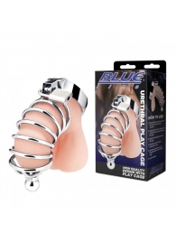Серебристая клетка для члена Urethral Play Cage - BlueLine - купить с доставкой в Архангельске