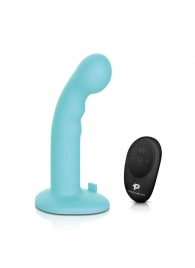 Голубая изогнутая насадка 6in Remote Control Ripple P-Spot G-Spot на черных трусиках - 16 см. - Pegasus - купить с доставкой в Архангельске