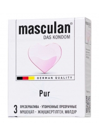 Супертонкие презервативы Masculan Pur - 3 шт. - Masculan - купить с доставкой в Архангельске