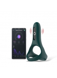 Изумрудное виброкольцо Magic Motion Rise с подхватом мошонки - Magic Motion - в Архангельске купить с доставкой