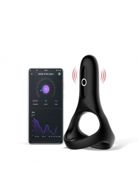 Черное виброкольцо Magic Motion Rise с подхватом мошонки - Magic Motion - в Архангельске купить с доставкой