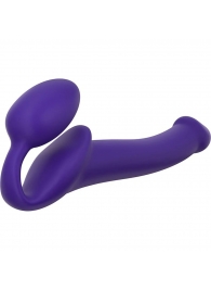 Фиолетовый безремневой страпон Silicone Bendable Strap-On - size S - Strap-on-me - купить с доставкой в Архангельске