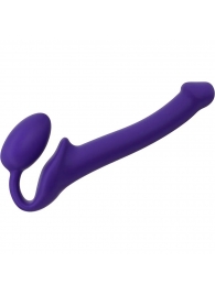 Фиолетовый безремневой страпон Silicone Bendable Strap-On - size S - Strap-on-me - купить с доставкой в Архангельске
