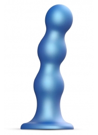 Голубая насадка Strap-On-Me Dildo Plug Balls size S - Strap-on-me - купить с доставкой в Архангельске