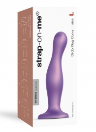 Фиолетовая насадка Strap-On-Me Dildo Plug Curvy size L - Strap-on-me - купить с доставкой в Архангельске