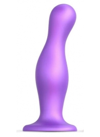 Фиолетовая насадка Strap-On-Me Dildo Plug Curvy size L - Strap-on-me - купить с доставкой в Архангельске