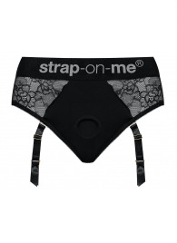Черные трусики для насадок Diva Lingerie Harness - size M - Strap-on-me - купить с доставкой в Архангельске