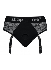 Черные трусики для насадок Diva Lingerie Harness - size L - Strap-on-me - купить с доставкой в Архангельске