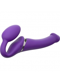 Фиолетовый безремневой вибрострапон Silicone Bendable Strap-On - size M - Strap-on-me - купить с доставкой в Архангельске