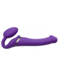 Фиолетовый безремневой вибрострапон Vibrating Bendable Strap-On - size L - Strap-on-me - купить с доставкой в Архангельске