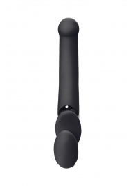 Черный безремневой вибрострапон Silicone Bendable Strap-On - size XL - Strap-on-me - купить с доставкой в Архангельске