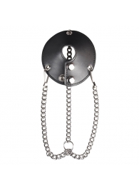 Утяжка для мошонки из искусственной кожи с цепочками PARACHUTE BALL STRETCHER - BlueLine - купить с доставкой в Архангельске