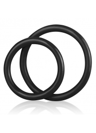 Набор из двух черных силиконовых колец разного диаметра SILICONE COCK RING SET - BlueLine - в Архангельске купить с доставкой