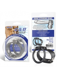 Двойное кольцо выносливости на пенис DUAL STAMINA RING - BlueLine - в Архангельске купить с доставкой