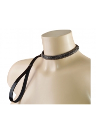 Эффектный сверкающий ошейник с поводком  Гламур - Sitabella - купить с доставкой в Архангельске