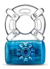 Синее эрекционное виброкольцо Pleaser Rechargeable C-Ring - Blush Novelties - в Архангельске купить с доставкой