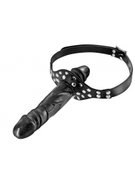 Черный кляп-фаллоимитатор Double Penis Gag - Fetish Tentation - купить с доставкой в Архангельске