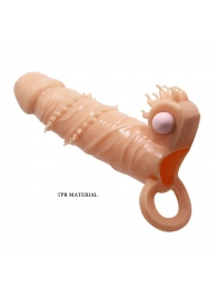 Телесная удлиняющая вибронасадка Penis Sleeve Connor - 17 см. - Baile - в Архангельске купить с доставкой