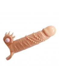 Телесная удлиняющая вибронасадка Penis Sleeve Connor - 17 см. - Baile - в Архангельске купить с доставкой