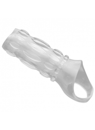 Насадка на пенис с кольцом для мошонки Clear Sensations Enhancer Sex Sleeve - 11,5 см. - XR Brands - в Архангельске купить с доставкой