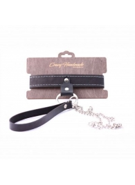 Узкий однослойный ошейник с поводком - Crazy Handmade - купить с доставкой в Архангельске