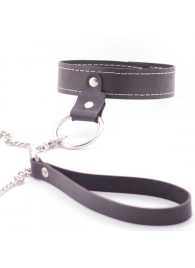 Узкий однослойный ошейник с поводком - Crazy Handmade - купить с доставкой в Архангельске