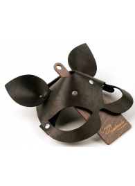 Черная кожаная маска  Кошка  с маленькими ушками - Crazy Handmade - купить с доставкой в Архангельске