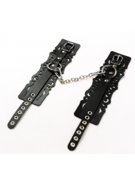 Узорчатые кожаные оковы с регулируемыми ремешками - Crazy Handmade - купить с доставкой в Архангельске