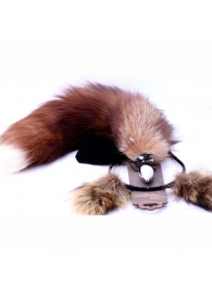 Игровой комплект: серебристая анальная пробка с пушистым хвостом и ободок-ушки - Crazy Handmade - купить с доставкой в Архангельске