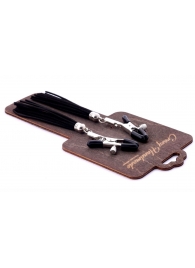 Зажимы на соски с черными замшевыми кисточками - Crazy Handmade - купить с доставкой в Архангельске