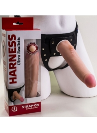 Реалистичный страпон Harness из трусиков и насадки-фаллоса - 18,5 см. - LOVETOY (А-Полимер) - купить с доставкой в Архангельске