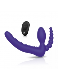 Фиолетовый безремневой страпон с пультом ДУ 7’’ Remote Control Strapless - 24 см. - Pegasus - купить с доставкой в Архангельске