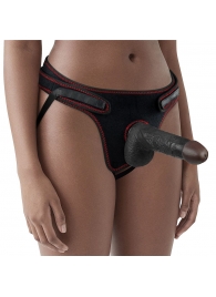 Женский темнокожий страпон Easy Strapon Set 7 Inch - 18 см. - Lovetoy - купить с доставкой в Архангельске