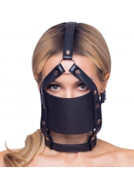 Черный намордник с кляпом-шаром Head Harness With A Gag - Orion - купить с доставкой в Архангельске