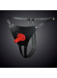 Чёрные кожаные универсальные трусики со штырьком для насадок - Sitabella - купить с доставкой в Архангельске