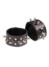 Чёрные напульсники с шипами и заклепками - Sitabella - купить с доставкой в Архангельске
