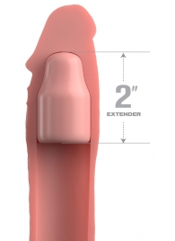 Телесная насадка-удлинитель 2 Inch Silicone X-tension with Strap - 20,3 см. - Pipedream - в Архангельске купить с доставкой
