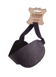 Чёрная широкая кожаная маска на глаза - Sitabella - купить с доставкой в Архангельске