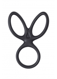 Черное тройное кольцо на пенис Kraken - A-toys - в Архангельске купить с доставкой
