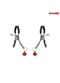 Серебристые зажимы на соски с шариками - Notabu - купить с доставкой в Архангельске